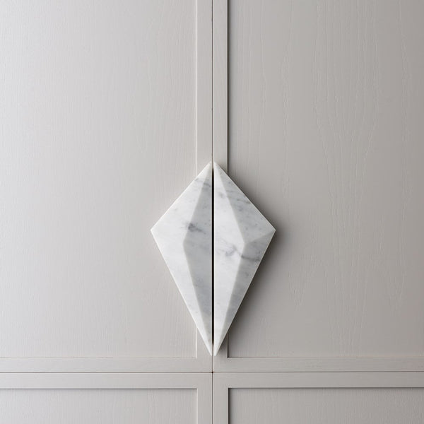 Carrara Marble Prism Cabinet Handle [PAIR]