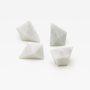 Carrara Marble Prism Cabinet Knob