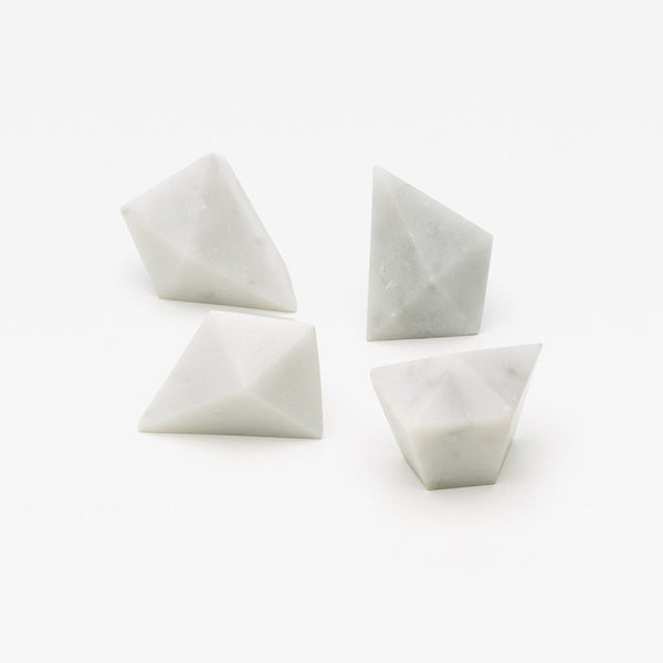 Carrara Marble Prism Cabinet Knob