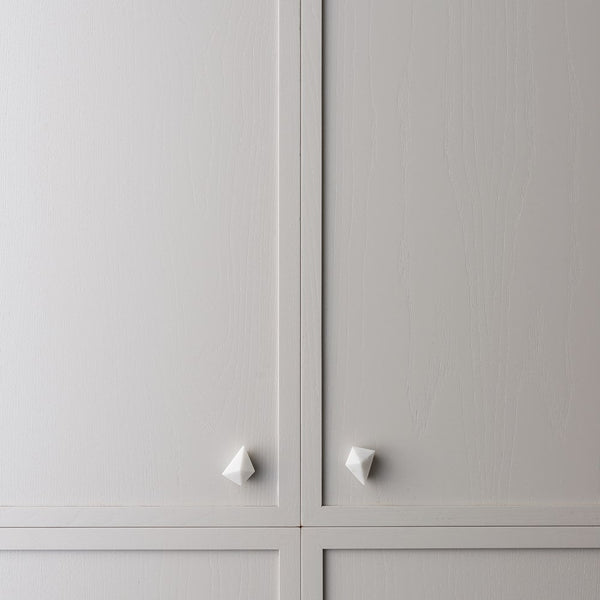 Carrara Marble Prism Cabinet Knob