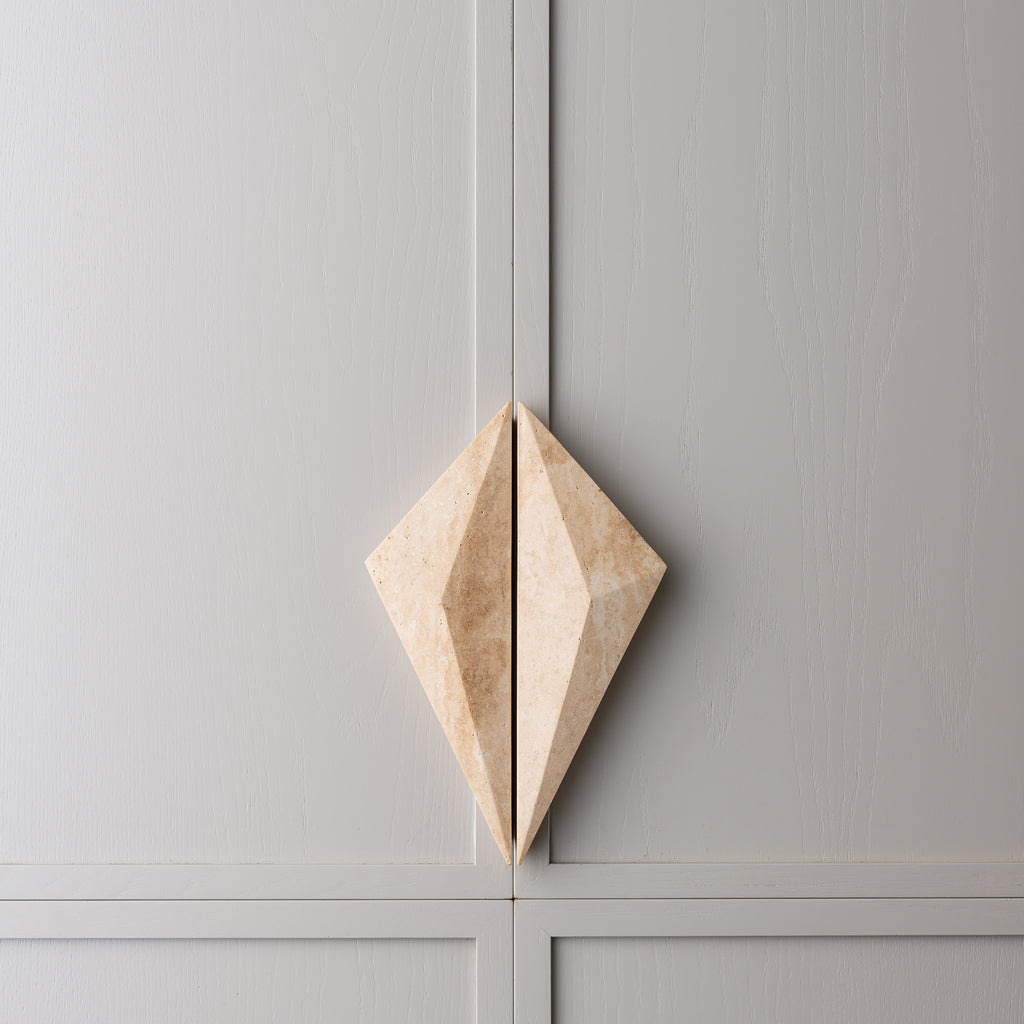 Prism Marble Cabinet Handle Travertine [PAIR]