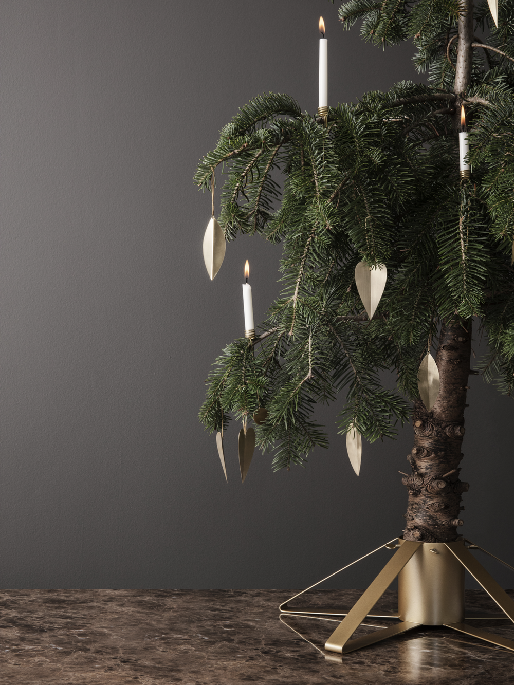 Brass Heart Ornaments [Set of 4]