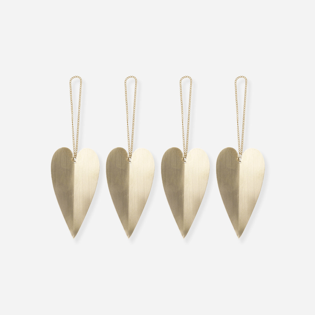 Brass Heart Ornaments [Set of 4]
