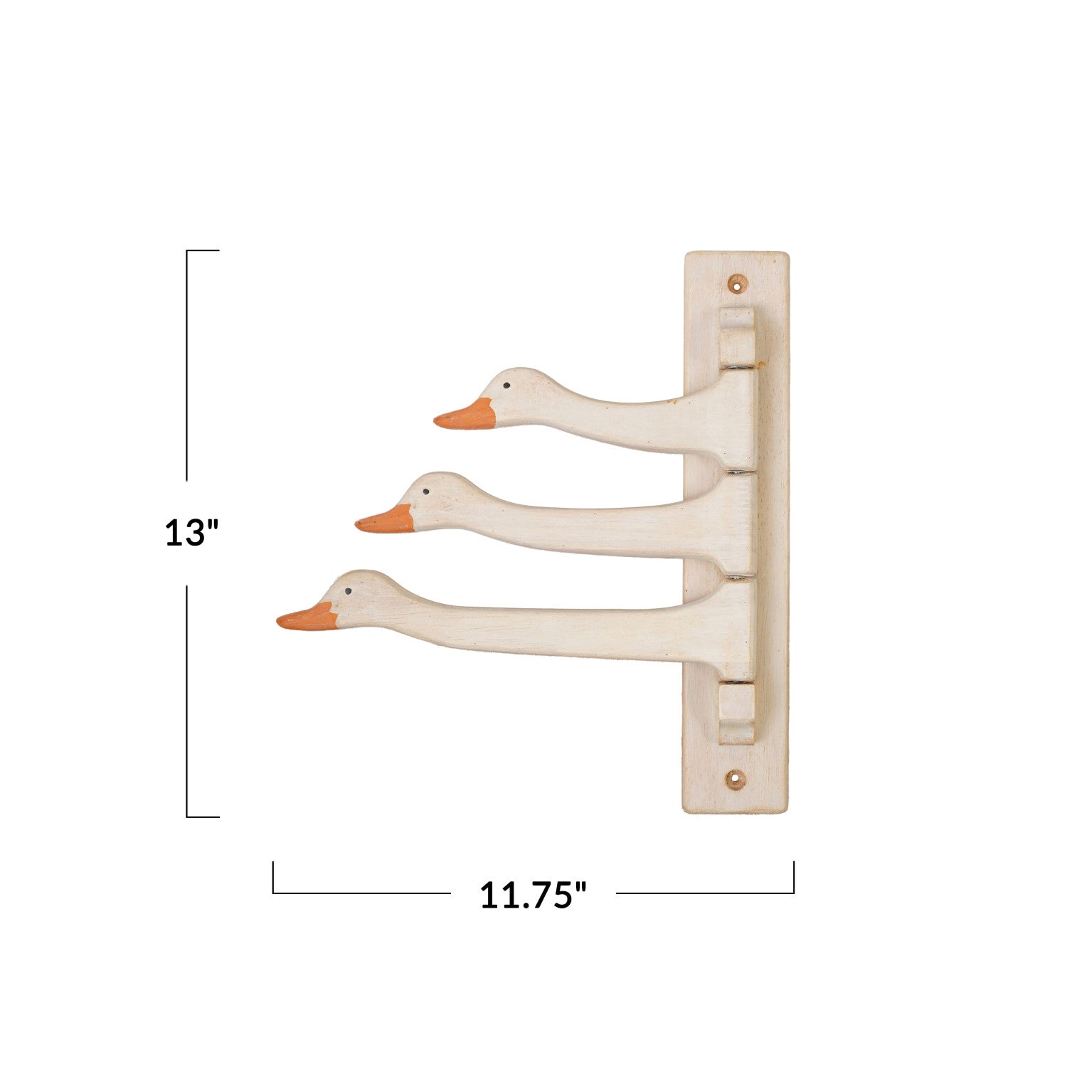Goose Head Trio Swivel Wall Hook