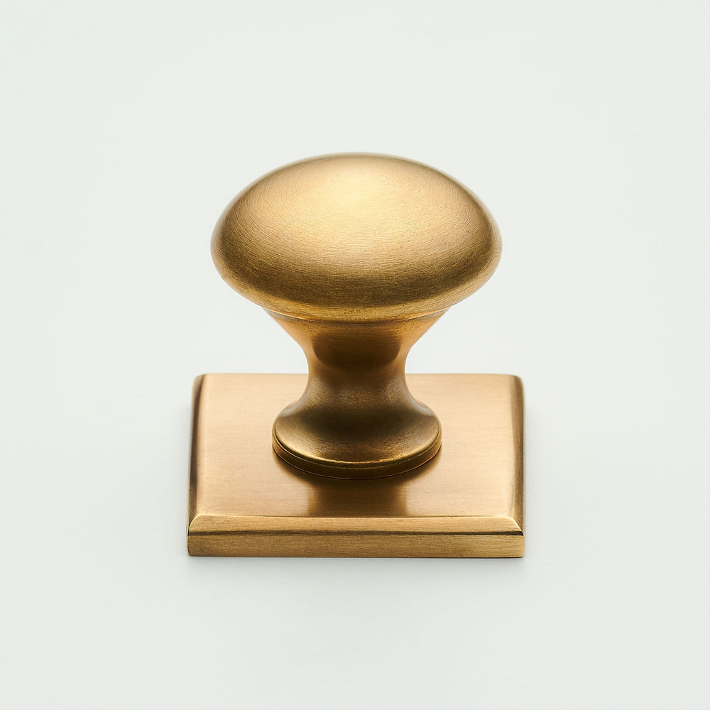 Jones Mushroom Cabinet Knob on Square Backplate