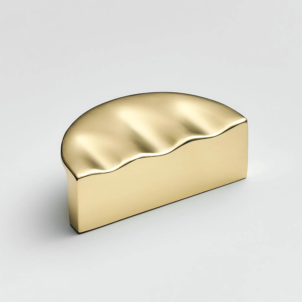 Darwin Waved Half Moon Cabinet Pull, Solid Brass