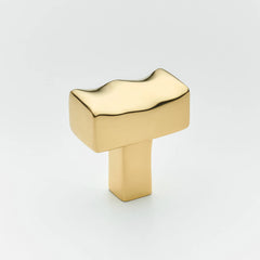 Darwin Waved Cabinet Knob, Solid Brass