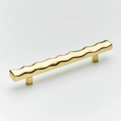 Darwin Waved Cabinet Pull, Solid Brass