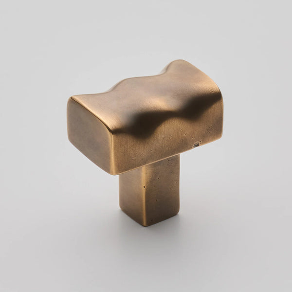 Darwin Waved Cabinet Knob, Solid Bronze