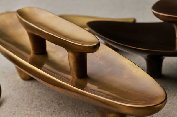 Darwin Oyster Large Cabinet Pull, Solid Bronze