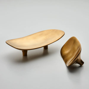 Darwin Oyster Organic Cabinet Pull, Solid Brass