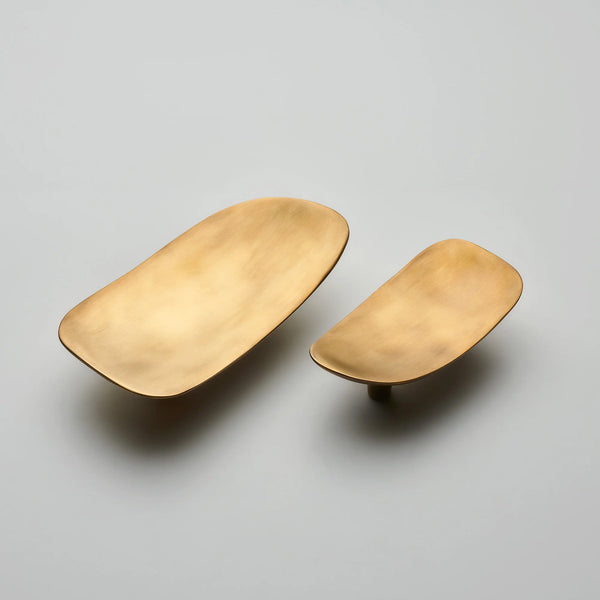 Darwin Oyster Organic Cabinet Pull, Solid Brass