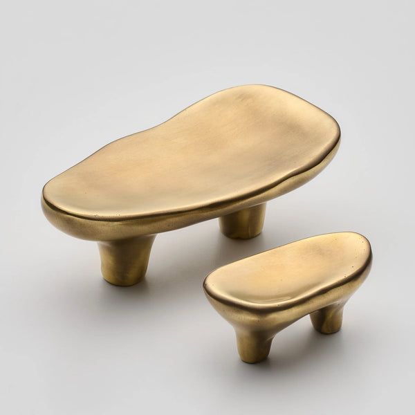 Darwin Oyster Small Cabinet Pull, Solid Brass