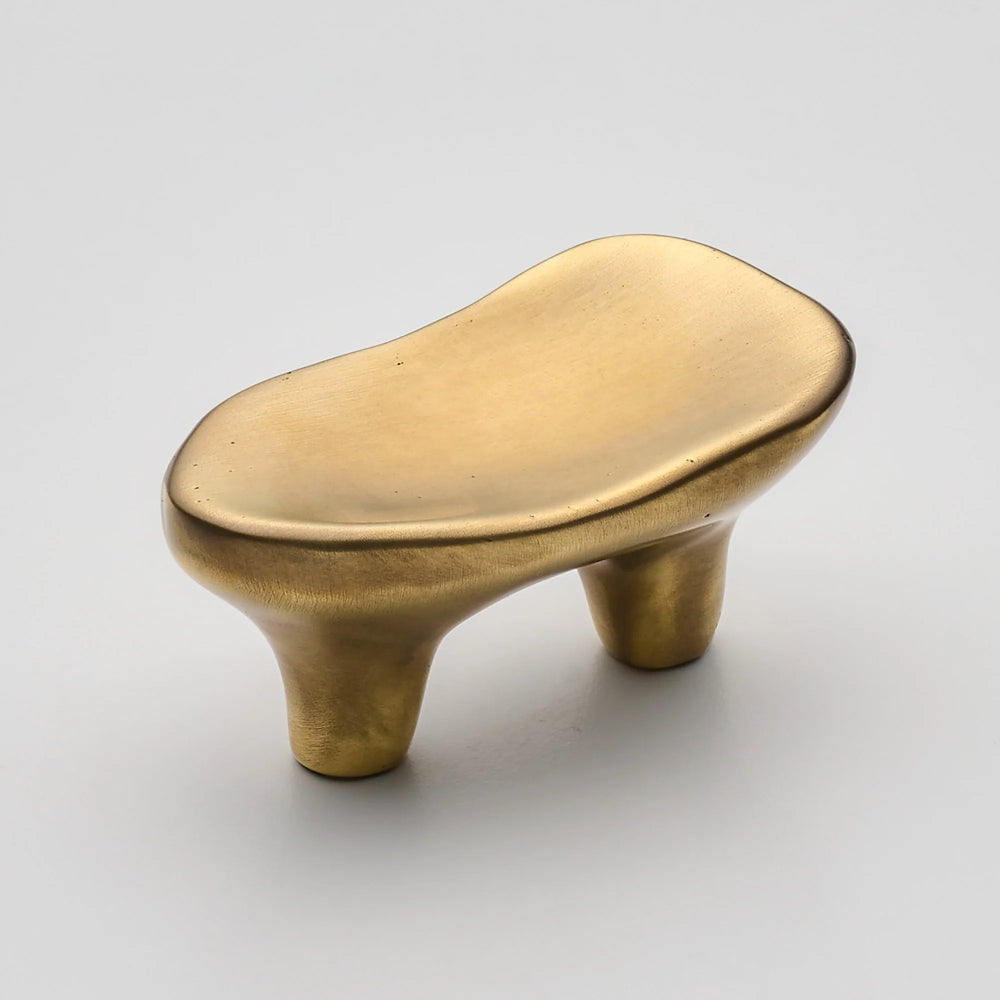 Darwin Oyster Small Cabinet Pull, Solid Brass