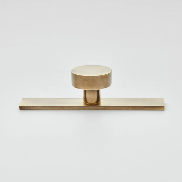 Wright Round Cabinet Knob on Rectangular Backplate