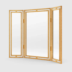Claremont Solid Brass Paneled Dressing Table Mirror