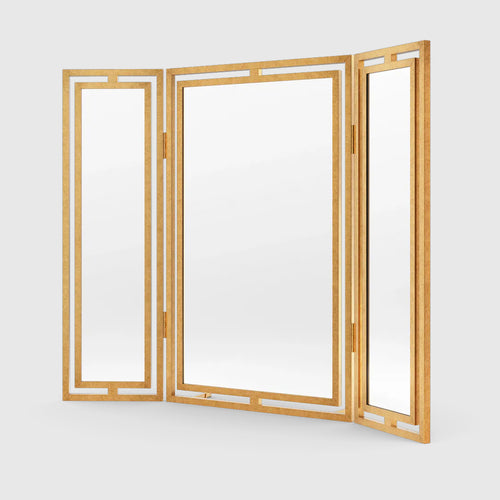 Claremont Solid Brass Paneled Dressing Table Mirror