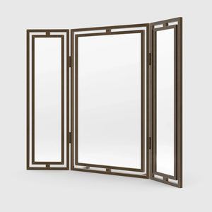 Claremont Solid Brass Paneled Dressing Table Mirror