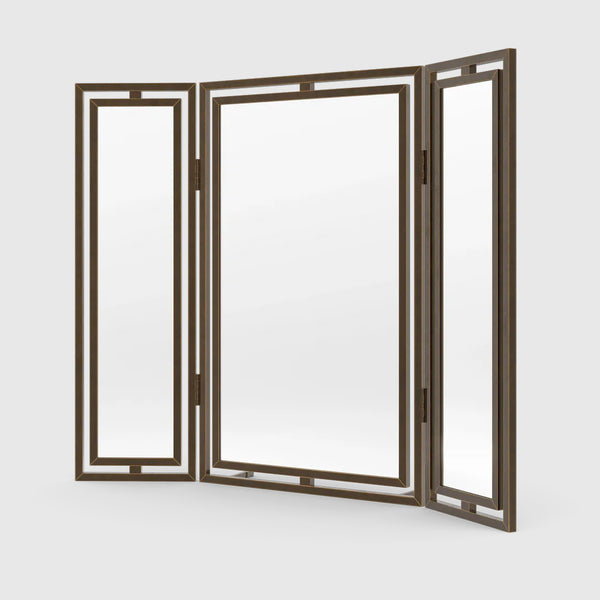 Claremont Solid Brass Paneled Dressing Table Mirror
