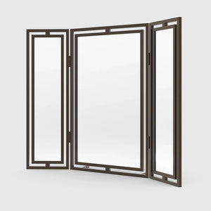 Claremont Solid Brass Paneled Dressing Table Mirror