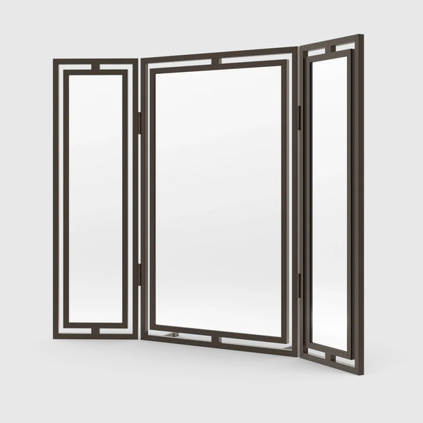 Claremont Solid Brass Paneled Dressing Table Mirror