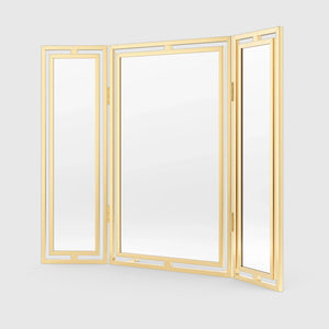 Claremont Solid Brass Paneled Dressing Table Mirror