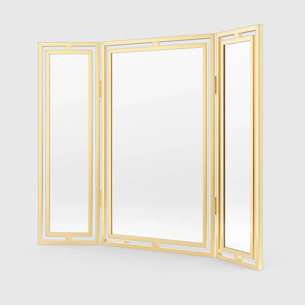Claremont Solid Brass Paneled Dressing Table Mirror