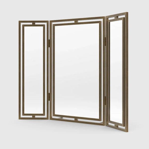 Claremont Solid Brass Paneled Dressing Table Mirror