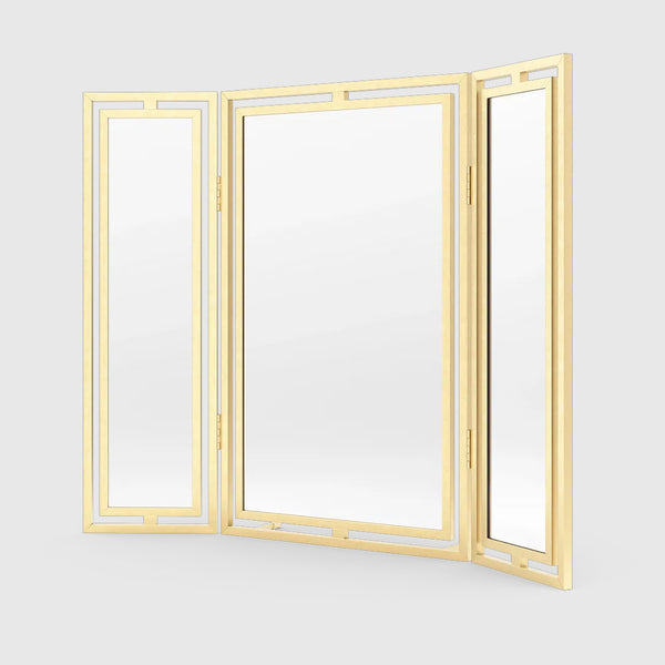 Claremont Solid Brass Paneled Dressing Table Mirror