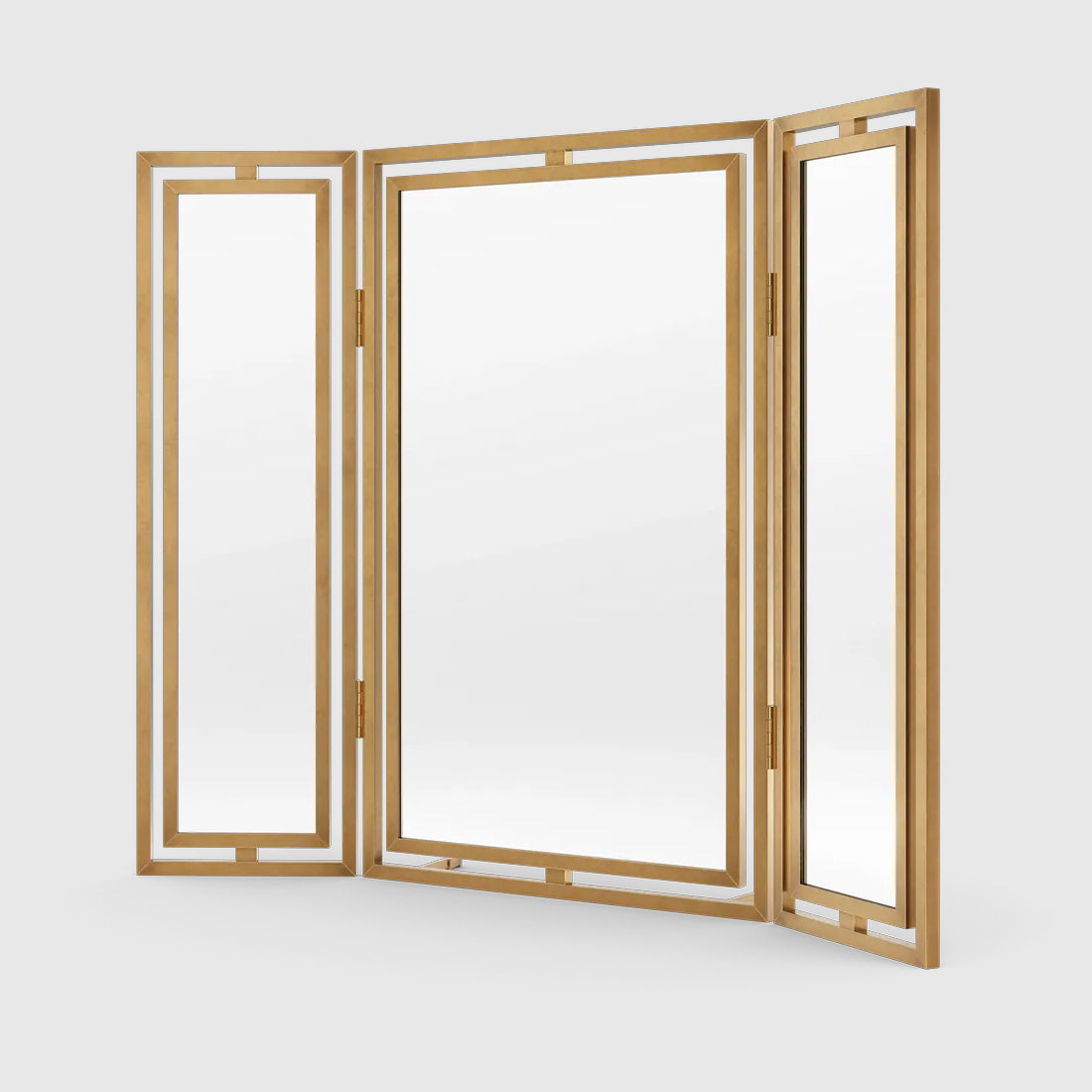 Claremont Solid Brass Paneled Dressing Table Mirror