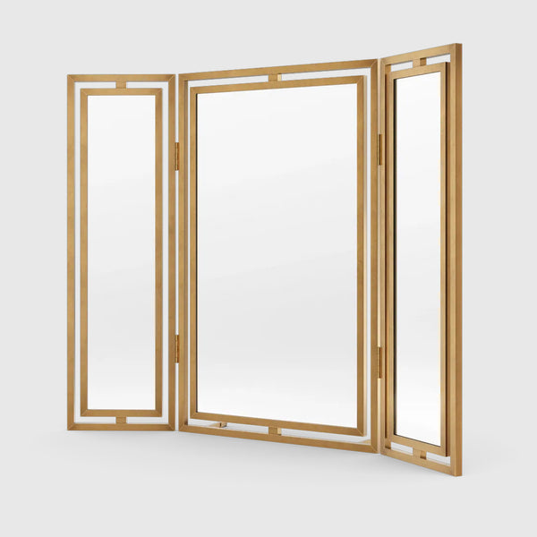 Claremont Solid Brass Paneled Dressing Table Mirror