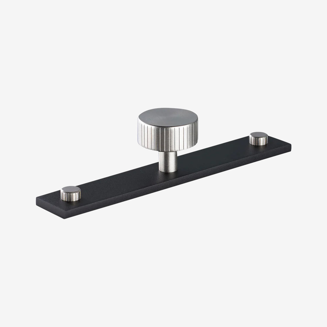 MIX Straight Knurled Cabinet Knob & Backplate - Split Finish