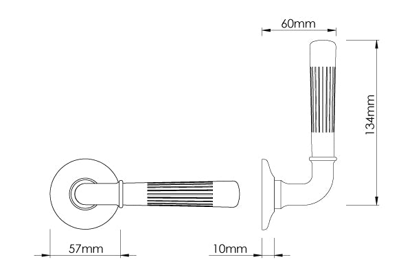 Brooklands Door Lever on Arc Rose