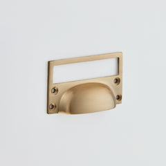 Cast Cabinet Drawer Pull with Card Frame