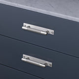 Cross Knurled Bar Cabinet Pull with Plate