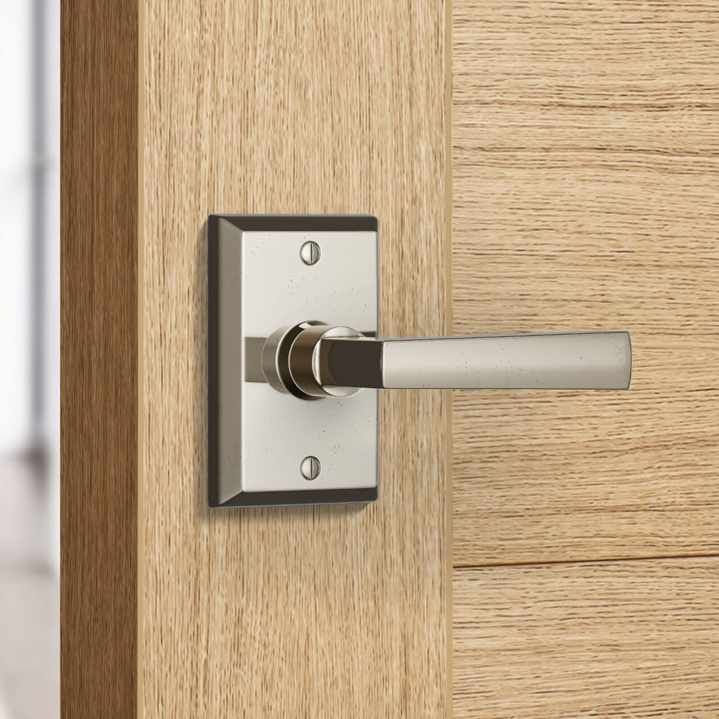 Builder Series Rectangular Reed Door Lever Set