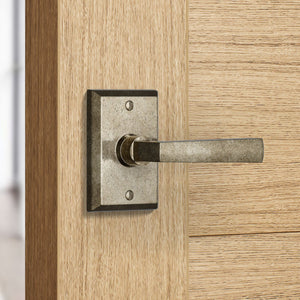 Builder Series Rectangular Reed Door Lever Set
