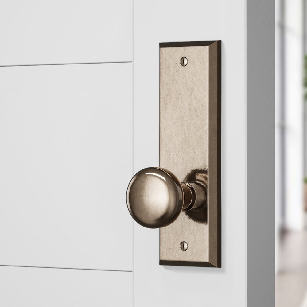 Mushroom Door Knob on Rectangular Escutcheon