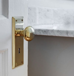 New York Long Plate Door Knob Set