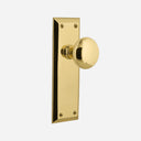 New York Long Plate Door Knob Set