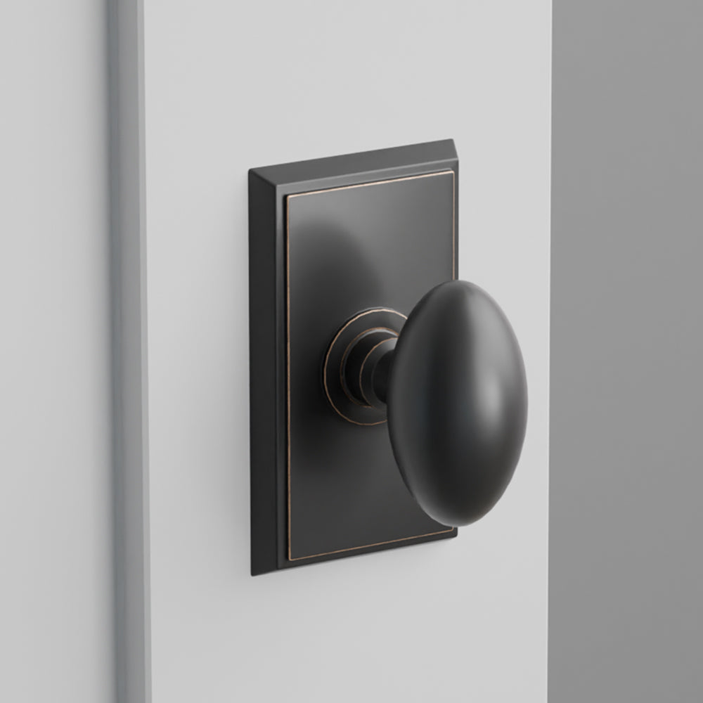 Egg Door Knob on Rectangular Rosette