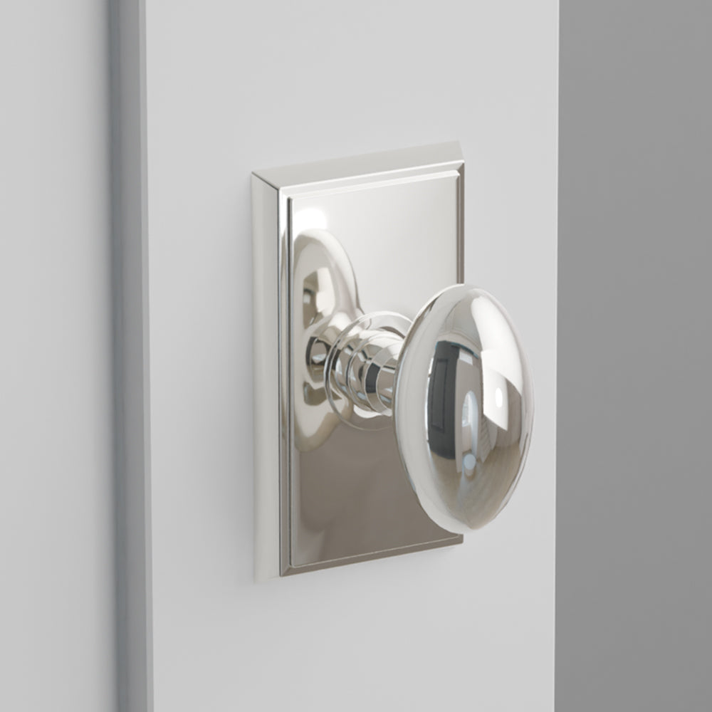 Egg Door Knob on Rectangular Rosette