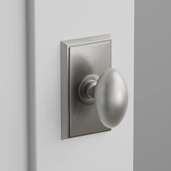 Egg Door Knob on Rectangular Rosette