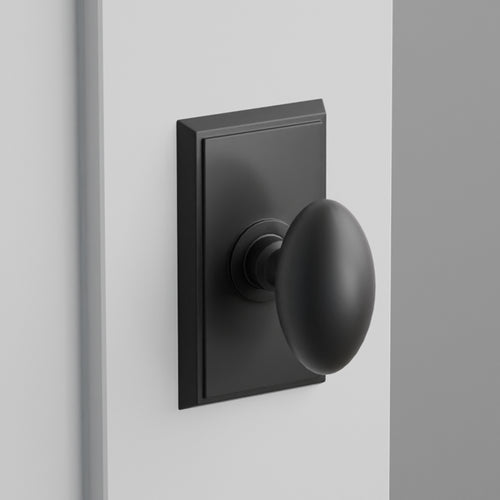Egg Door Knob on Rectangular Rosette
