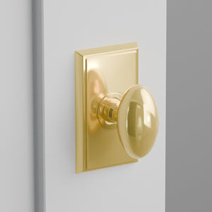 Egg Door Knob on Rectangular Rosette