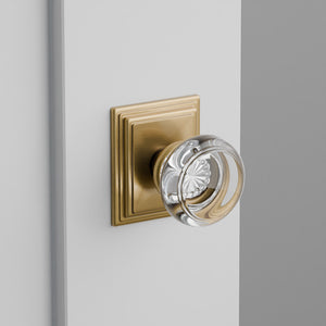 Georgetown Crystal Door Knob on Wilshire Rosette