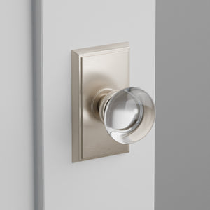Glass Providence Door Knob on Rectangular Rosette