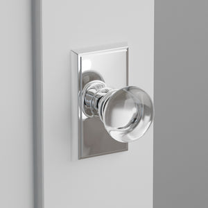 Glass Providence Door Knob on Rectangular Rosette