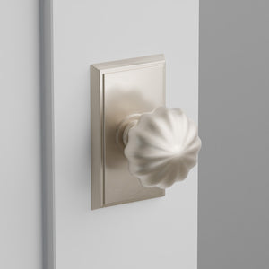 Melon Door Knob on Rectangular Rosette