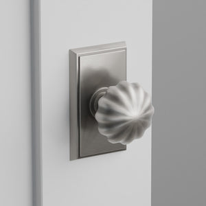 Melon Door Knob on Rectangular Rosette